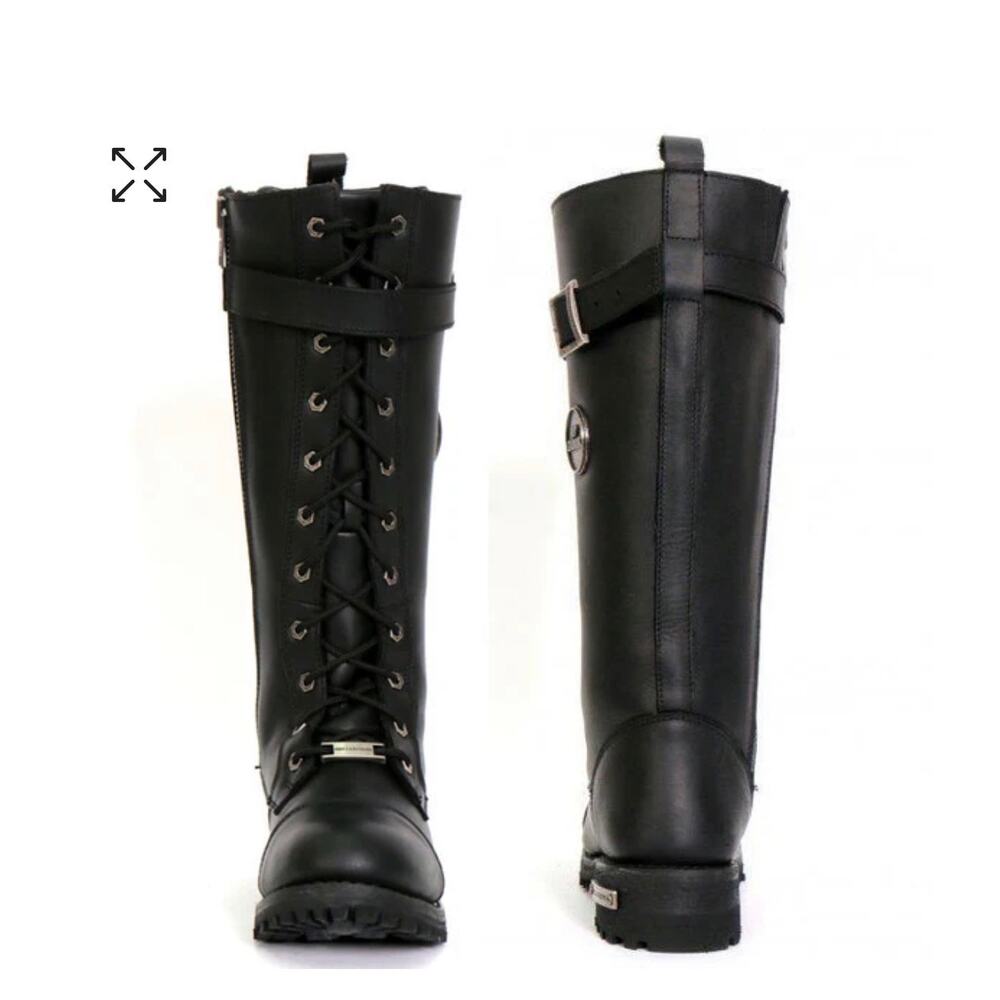 Hot Leathers BTL1005 Ladies 14-inch Black Knee-High Leather Boots - Picture 7 of 8